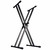 Angled view of double-X keyboard stand Angled view of double-X keyboard stand