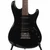 Front close-up of 1986 Ibanez RG140 Roadstar II black electric guitar showing HSS pickups, controls, pickguard, and tremolo bridge.