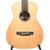 Close-up front view of Martin LX1 Little Martin acoustic guitar showing natural top, soundhole, bridge, and fretboard. Close-up front view of Martin LX1 Little Martin acoustic guitar showing natural top, soundhole, bridge, and fretboard.