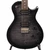 Close-up front view of PRS SE Tremonti electric guitar body with black figured top, dual humbuckers, tremolo bridge, and four control knobs.