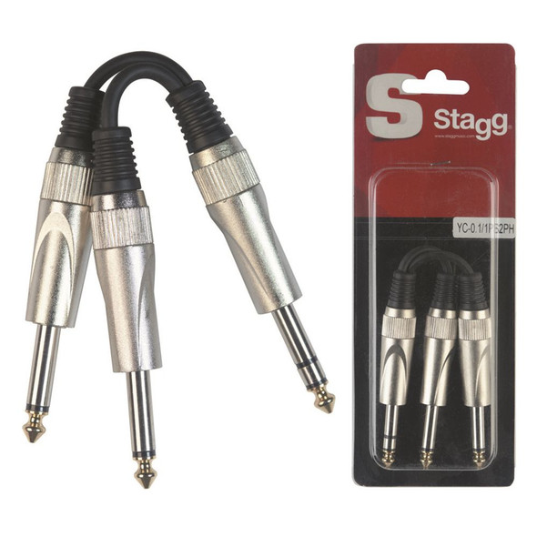 Stagg 1/4" Male Stereo to Dual 1/4" Male Mono Adapter