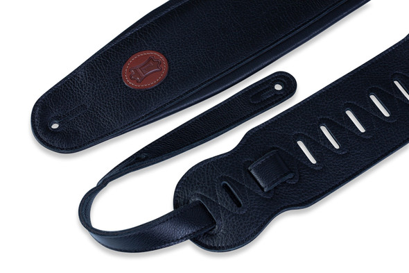 Levys 4" Garment Leather Signature Series Guitar Strap - Black