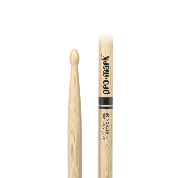 Classic Attack 5A Shira Kashi Oak Drumstick, Oval Wood Tip