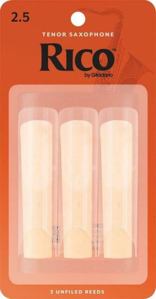 Rico by D'Addario Tenor Sax Reeds, Strength 2.5, 3-pack