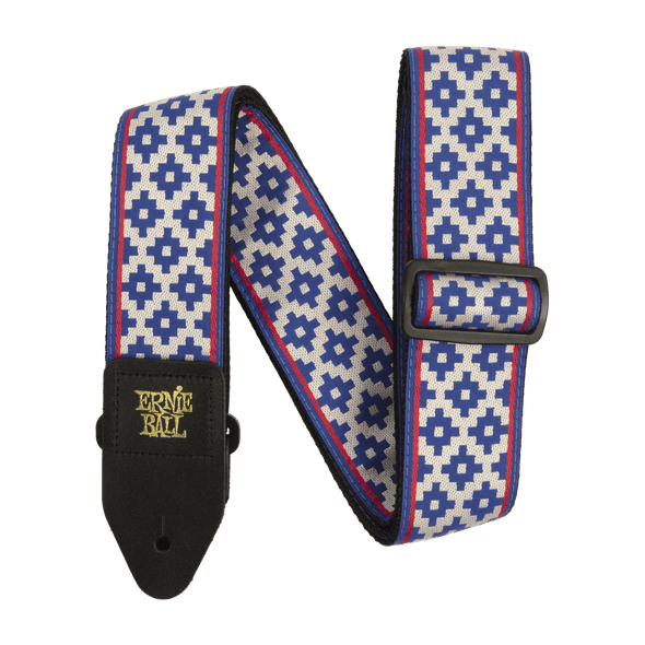 CLASSIC JACQUARD GUITAR STRAP/BASS STRAP - BLUE CRUX