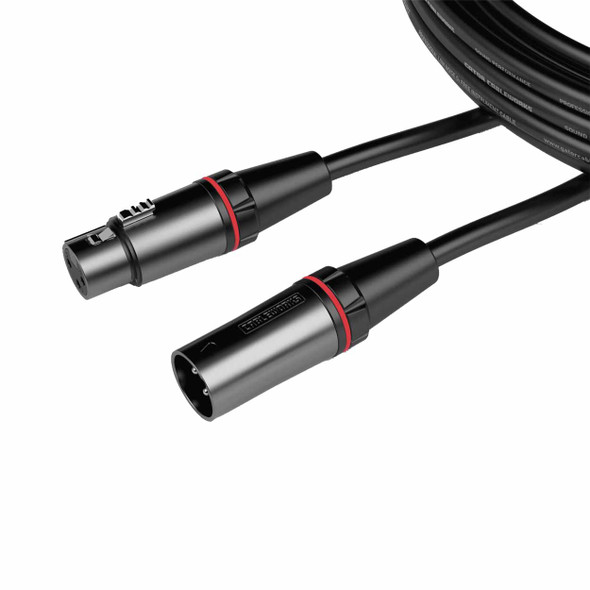 3.5mm male to XLR Female Quad Microphone Cable - 20 Feet / Black