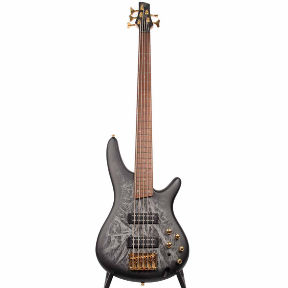 Ibanez SR Standard 5 string Electric Bass - Black Ice Frozen Matte Front