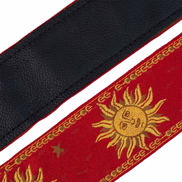 Levy's 2" Poly Sun Motif Series Guitar Strap - Red