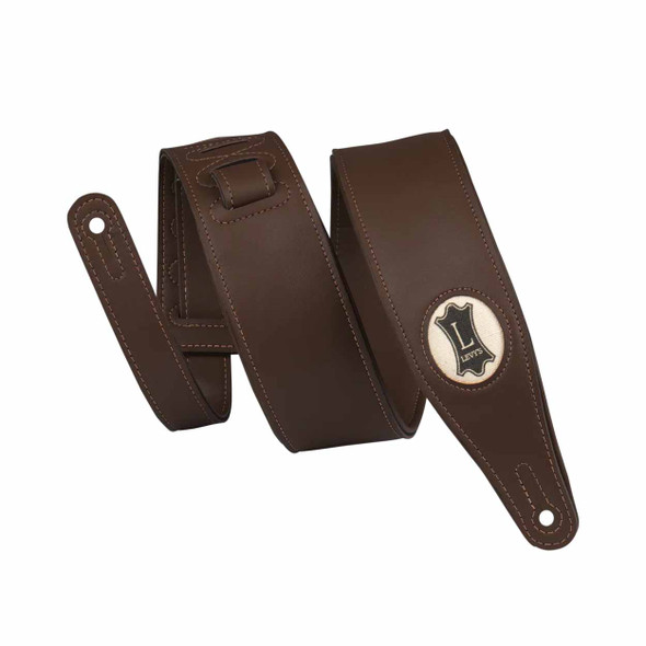 Levy's Leathers 2.5" Padded Vegan Leather Guitar Strap - Dark Brown