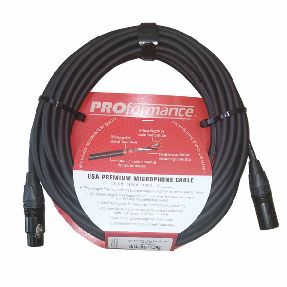 PROformance 25' USA Premium Microphone Cable