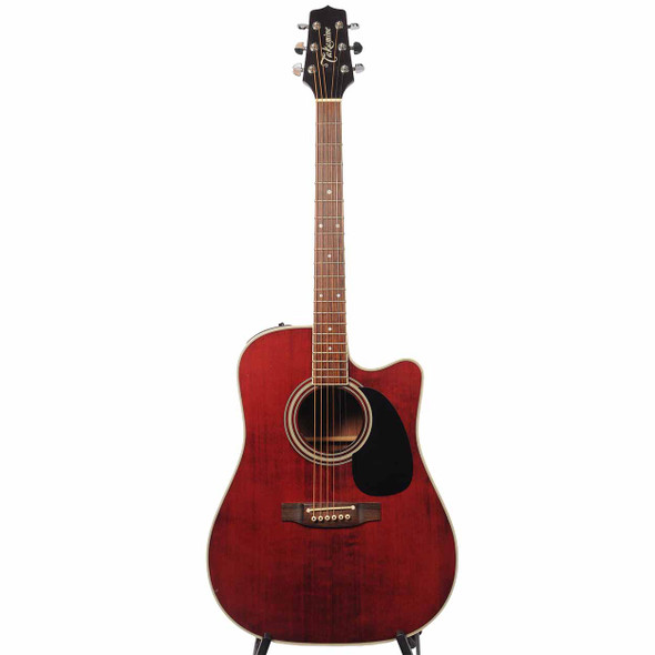 Takamine EF325SRC Japanese Acoustic Electric Guitar in Transparent Red with Case USED