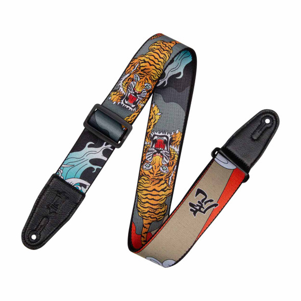 Levys Eastern Harmony Series 2" Polyester Guitar Strap with Japanese Traditional Tiger Motif