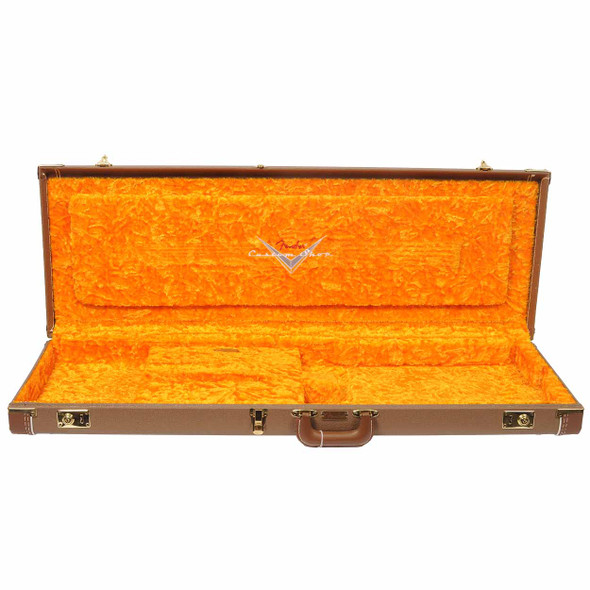 Fender Tan Custom Shop Locking Hard Shell Case for Electric Guitar Used