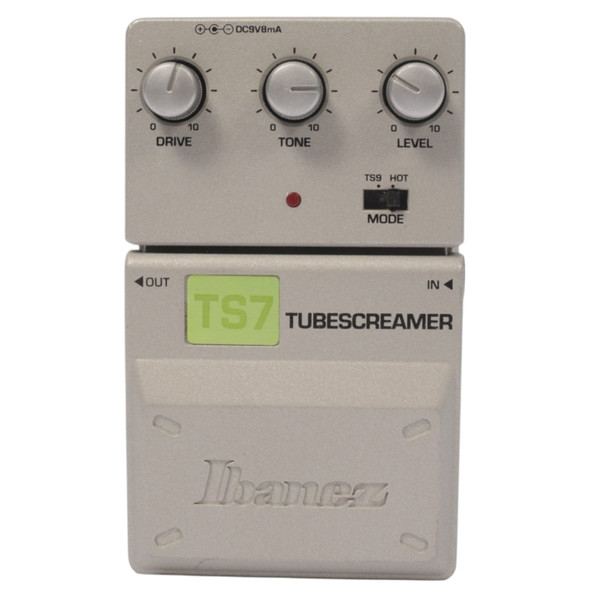 Front of Ibanez 1990'sTubescreamer TS7 Overdrive Effects Pedal Used