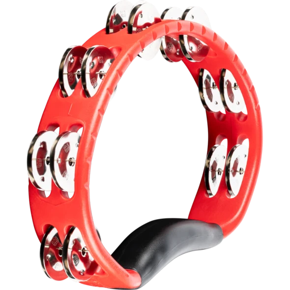 Meinl Percussion Headliner® Series Hand Held ABS Tambourine, Dual row, Red, Stainless steel jingles