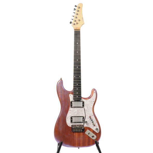 Front of JTHM Custom Made Electric Guitar with Olymbic Strotoblaster Preamp & Quad Humbuckers Used