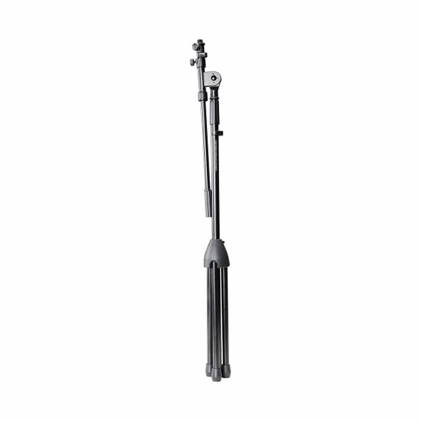 Gator Rok-It telescoping tripod microphone stand folded for transport and storage. card