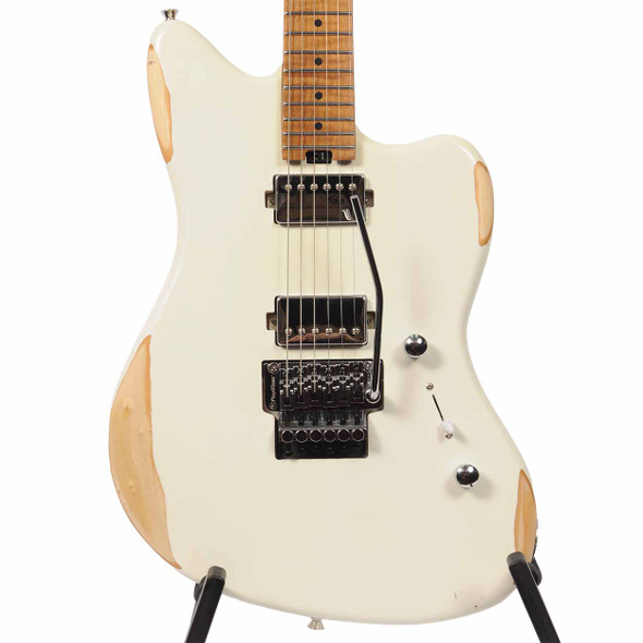  SBS Steve Brown Sound VS200 Relic Floyd Rose Electric Guitar with Case - White card