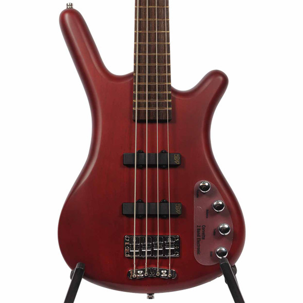  Warwick RockBass Corvette Basic 4-String Bass with Gig Bag - Burgundy Red Transparent Satin card