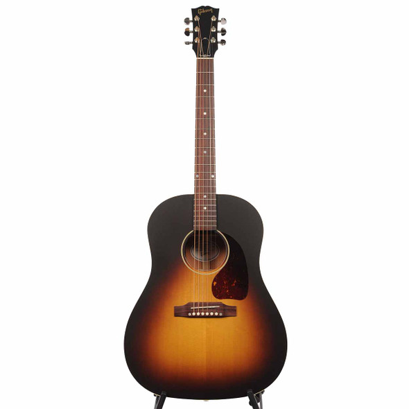 Full front view of the Gibson J-45 Special acoustic-electric guitar with Satin Vintage Sunburst finish and dark fingerboard. card