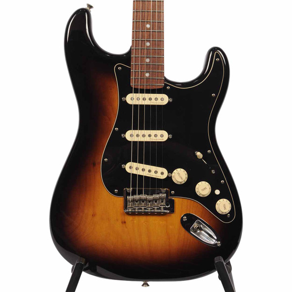  Fender 2016 Deluxe Stratocaster Electric Guitar with Noiseless Pickups - 2-Color Sunburst Used card