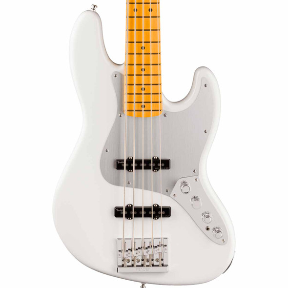 Fender American Ultra II Jazz Bass V with Deluxe Molded Case - Avalanche card