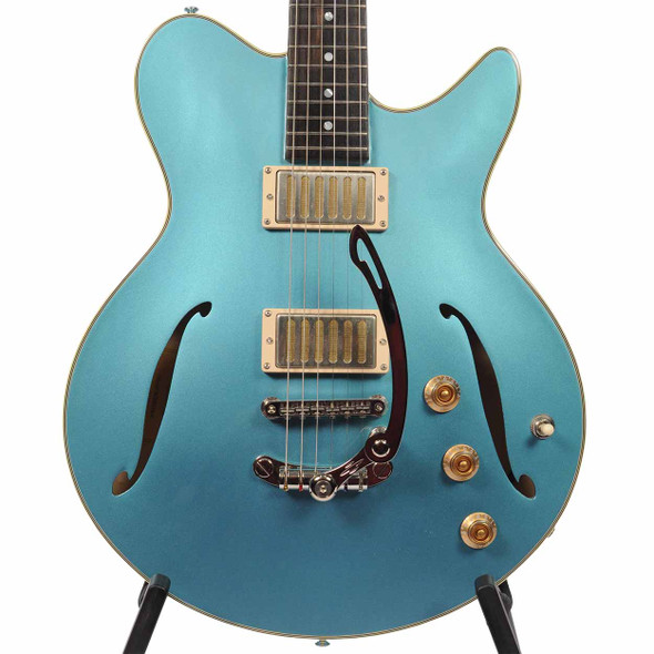  Eastman 2022 Romeo LA Semi-Hollow Electric Guitar with Case - Celestine Blue - Used card