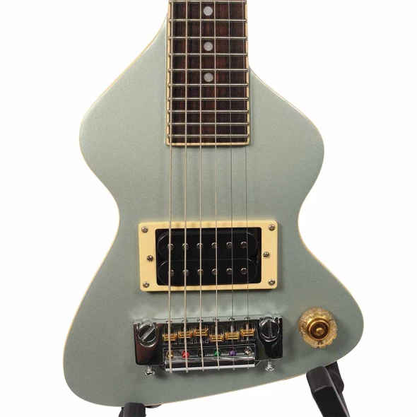  Erlewine Chiquita Travel Electric Guitar Silver Sparkle with Gig Bag Used card