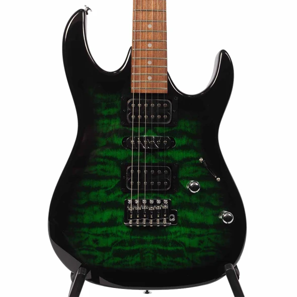 Ibanez GRX70QA Gio Electric Guitar - Transparent Emerald Burst card