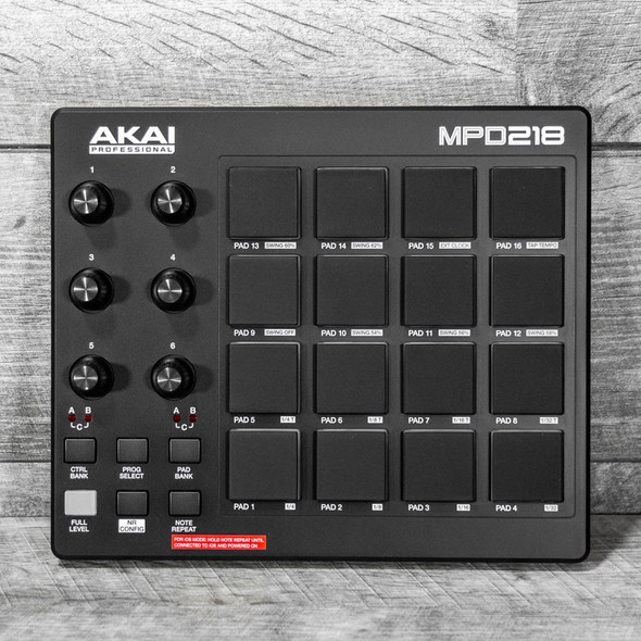 Akai MPD218 MIDI Pad Controller w/Stand USED - The Music Den