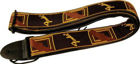 Fender 2" Guitar Strap with Monogram - Black, Yellow, Brown