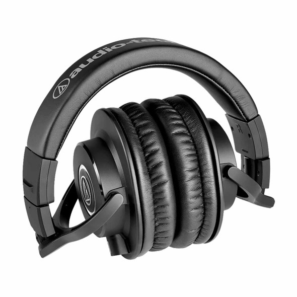 Audio-Technica ATH-M40x professional closed-back over-ear studio headphones in black, angled front view. card