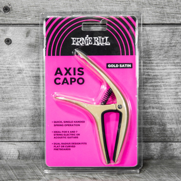 Ernie Ball Axis Dual Radius Capo Gold Satin card