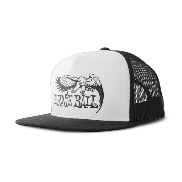 Ernie Ball P04159 Black with White Front and Black Eagle Logo Hat