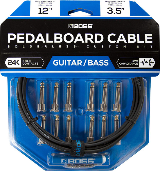 Solderless Pedalboard Kit, 12 ft Cable/ 12 Connectors
