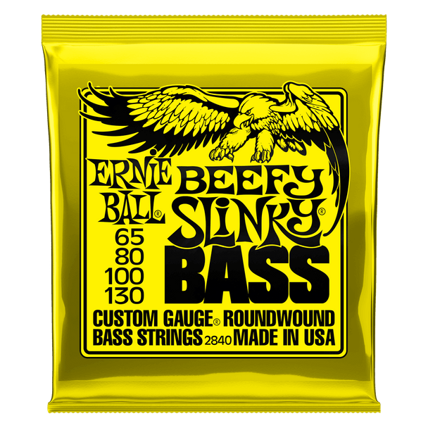 Beefy Slinky Nickel Wound Electric Bass Guitar Strings - 65-130 Gauge