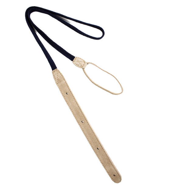 Ukulele Strap Peruvian Cotton, Leather - Black