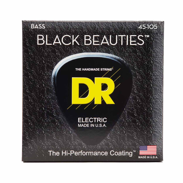 DR BLACK BEAUTIES™ - BLACK Colored Bass Strings: Medium 45-105