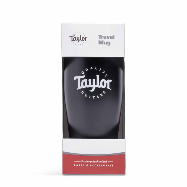 Taylor Travel Coffee Mug - Black ,White Logo, 20oz