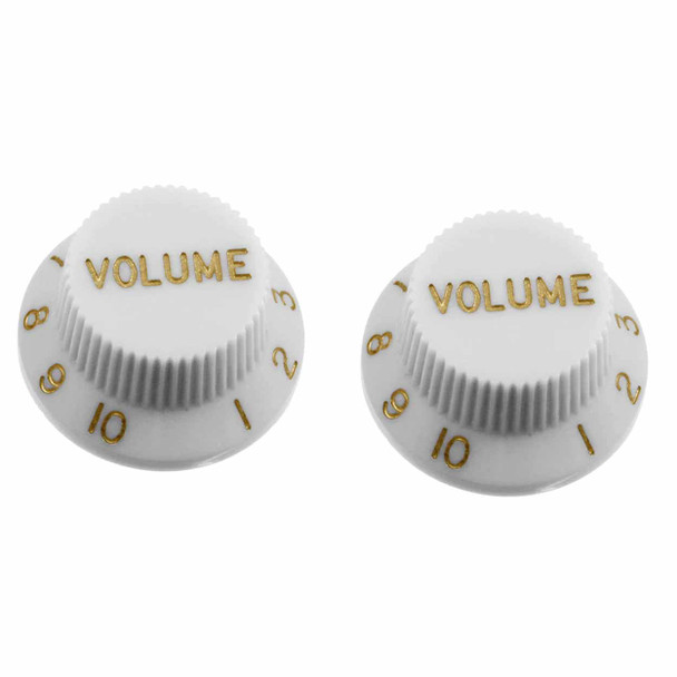 All Parts PK-0154 Set of 2 Plastic Volume Knobs for Stratocaster® - White