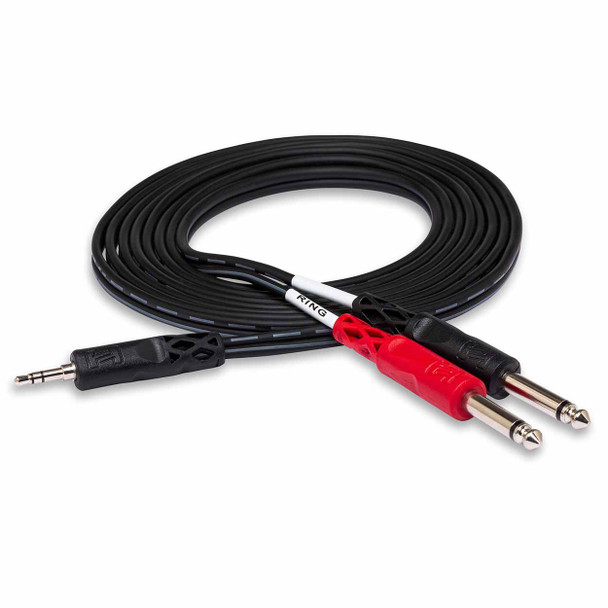 Hosa Stereo Y-Cable Mini to (2) 1/4" Mono Males (10 ft)