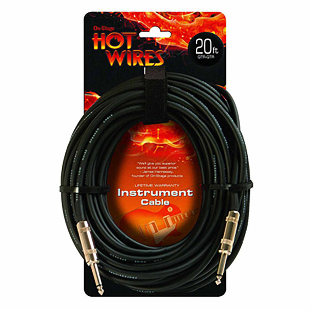 Hot Wires Instrument Cable (QTR-QTR, 20')