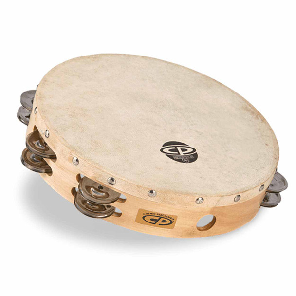 LP CP 10" Tambourine with Head Double Row