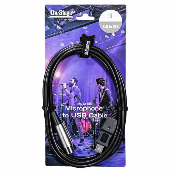 On Stage MC12-10U Microphone 10ft USB Cable card