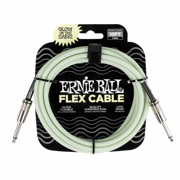 Ernie Ball Flex Instrument Cable Straight/Straight 10ft - Glow in Dark