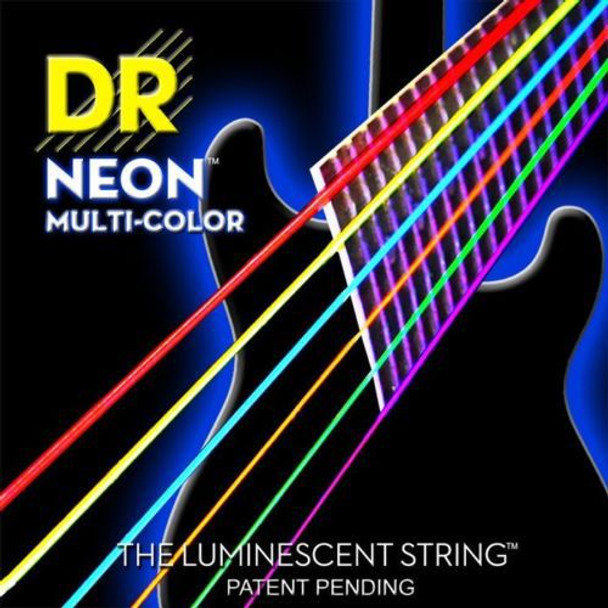 DR Handmade Strings Hi-Def NEON Multi-Color Coated Medium