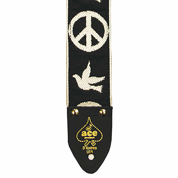 D'Andrea Ace Vintage Reissue Strap - Peace & Dove (Black)