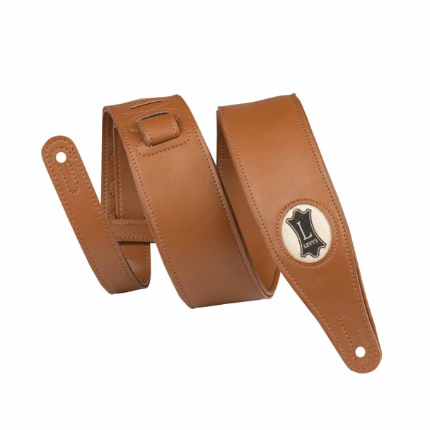 Levy's Leathers 2.5" Padded Vegan Leather Guitar Strap - Tan