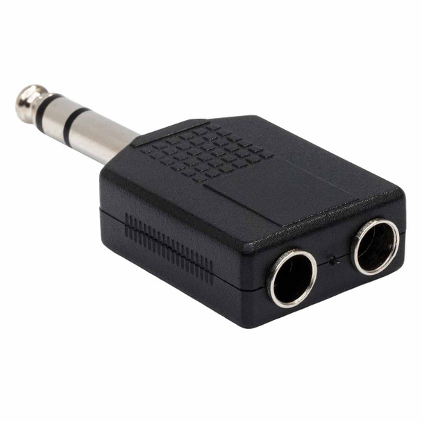 Hosa Adapter, Dual 1/4 in TRS to 1/4 in TRS