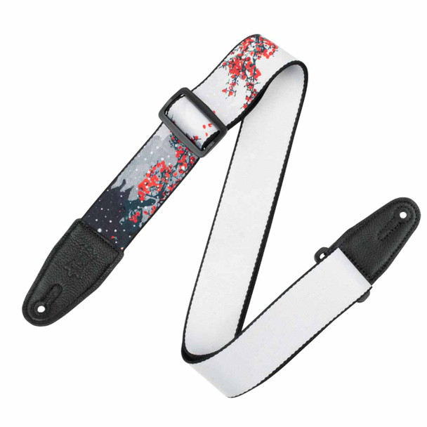 Levys Nature Series Guitar Strap - Cherry Blossoms & Snow